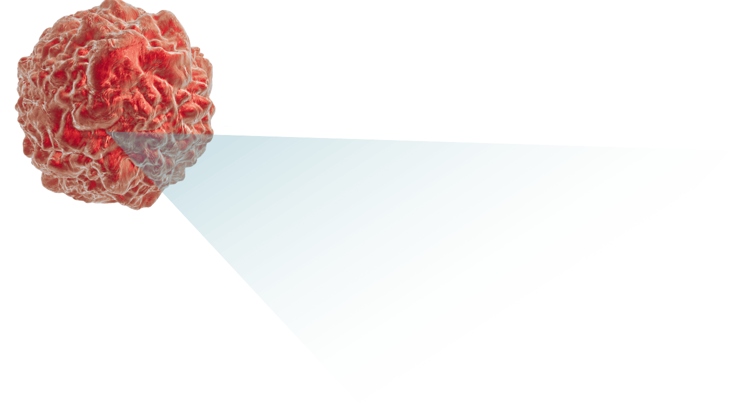 Image of tumor cell and DNA strand.