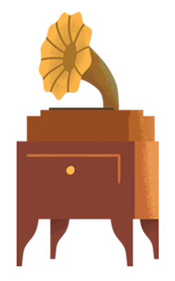 Illustration of a gramophone.