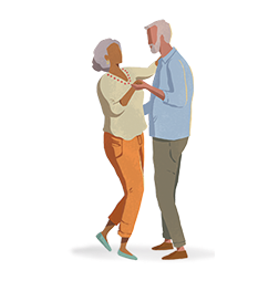 Illustration of a couple dancing.